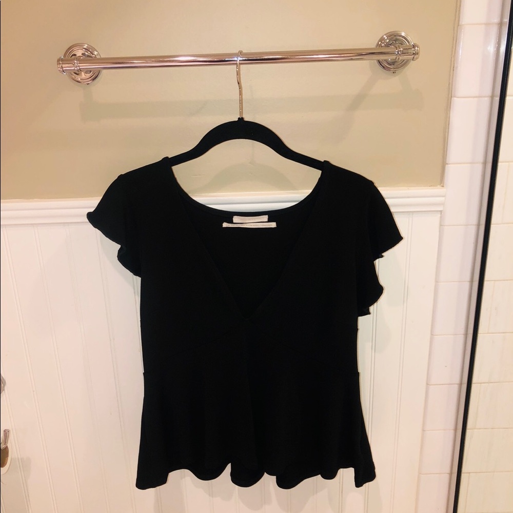 Black urban outfitters slinky v neck shirt